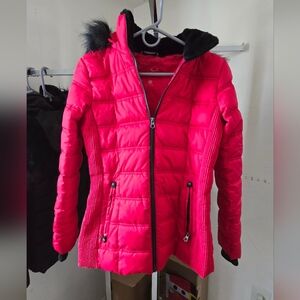 Nautica Women's Red Puffer Coat